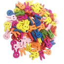 100Pcs/lot Cartoon Rabbit Wood Button for Hat Doll Making Sewing Embelishments