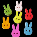 100Pcs/lot Cartoon Rabbit Wood Button for Hat Doll Making Sewing Embelishments
