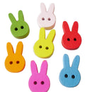 100Pcs/lot Cartoon Rabbit Wood Button for Hat Doll Making Sewing Embelishments