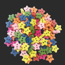 100 Pieces Wooden Star 2 Holes Buttons Embellishments Flatback for Sewing Crafting Scrapbooking DIY 13mm