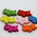 100pcs Cartoon Cow Wooden Buttons 24 x 17mm Sewing Crafts 2 Holes Wholesales