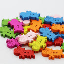 100pcs Cartoon Cow Wooden Buttons 24 x 17mm Sewing Crafts 2 Holes Wholesales