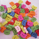 100 Pieces Colorful Tiger Wood Wooden Buttons Embellishments DIY Sewing Crafts 13x9mm