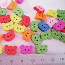 100 Pieces Colorful Tiger Wood Wooden Buttons Embellishments DIY Sewing Crafts 13x9mm