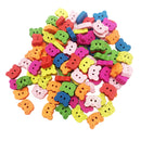 100 Pieces Colorful Tiger Wood Wooden Buttons Embellishments DIY Sewing Crafts 13x9mm