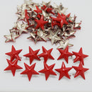 50 Pieces DIY Red Star Rivets Studs Alloy Decorative Buttons Garment DIY Crafts