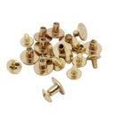 10 Sets Binding Stud Belt Bag Screw Nail Rivet for DIY Leather Accessories Bookbinding Gold