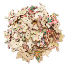 50 Pieces 2 Hole Mixed Flower Printed Rabbit Shape Wood Buttons for DIY Sewing Scrapbooking 29x33mm