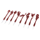 8Pcs/pack Aluminum Crochet Hook Red Plastic Handles Knitting Needles Crafts Tools