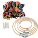 100 Colors Threads Embroidery Starter Kit Cross Stitch Tool Embroidery Hoop and Needled Set