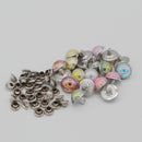 20 Sets Mushroon Metal Rivets Studs Rainbow for Clothes Shoes Bags Decor 10mm