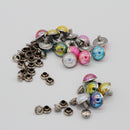 20 Sets Mushroon Metal Rivets Studs Rainbow for Clothes Shoes Bags Decor 10mm