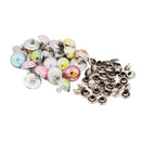 20 Sets Mushroon Metal Rivets Studs Rainbow for Clothes Shoes Bags Decor 10mm