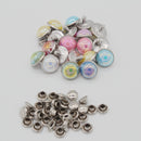 20 Sets Mushroon Metal Rivets Studs Rainbow for Clothes Shoes Bags Decor 10mm