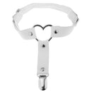 Harajuku Heart Rivet Thigh Ring Street Dance Leg Hoop Punk Garter Anti-Slip Clips Belt White