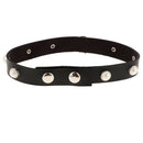 Womens Retro Punk Simple Style Adjustable Leather Choker Collar Buckle Necklace