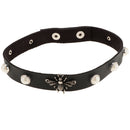 Womens Retro Punk Simple Style Adjustable Leather Choker Collar Buckle Necklace