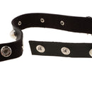 Womens Retro Punk Simple Style Adjustable Leather Choker Collar Buckle Necklace