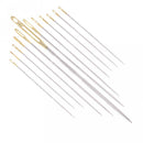 12Pcs Steel Hand Sewing Needles for Embroidery Cross Stitch Gold Eye 5 Sizes