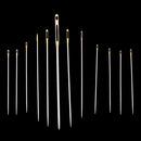 12Pcs Steel Hand Sewing Needles for Embroidery Cross Stitch Gold Eye 5 Sizes