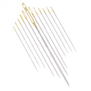 12Pcs Steel Hand Sewing Needles for Embroidery Cross Stitch Gold Eye 5 Sizes