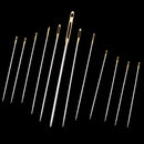 12Pcs Steel Hand Sewing Needles for Embroidery Cross Stitch Gold Eye 5 Sizes