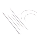 5 x Steel Straight Needles + 2 x Steel Curved Needles Hand Sewing Needles set