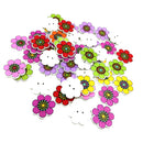 50Pcs Assorted SunFlower Wooden Buttons 2 Holes Scrapbooking Embellishments