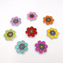 50Pcs Assorted SunFlower Wooden Buttons 2 Holes Scrapbooking Embellishments
