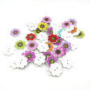 50Pcs Assorted SunFlower Wooden Buttons 2 Holes Scrapbooking Embellishments