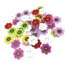 50Pcs Assorted SunFlower Wooden Buttons 2 Holes Scrapbooking Embellishments