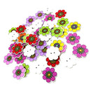 50Pcs Assorted SunFlower Wooden Buttons 2 Holes Scrapbooking Embellishments