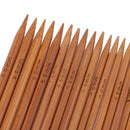 55 Pieces 11 Sizes 13cm Double Pointed Carbonized Smooth Bamboo Knitting Needles