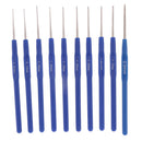 10Pcs Plastic Handle Metal Crochet Hooks Knitting Needles for Sewing Hand Crafts