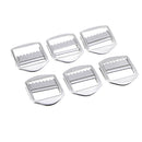 6Pcs Metal Strap Ladder Slide Buckles Lock 30mm Silver