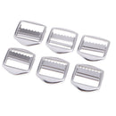 6Pcs Metal Strap Ladder Slide Buckles Lock 30mm Silver