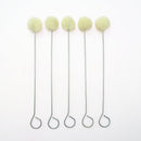 100Pcs Wool Ball Brush Dye DIY Leather Craft Daubers Tools with Metal Hoop for Crafts and Cleaning Projects