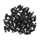 50 Pieces Black Plastic Toggle Spring Clasp Stop Single Hole String Cord Locks 29x12mm