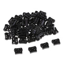 50pcs Plastic Toggle Spring Stop Double Holes String Cord Locks for Shoelace