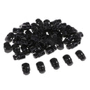 50 Pieces Black Plastic Toggle Spring Clasp Stop Double Holes String Cord Locks 19x12mm