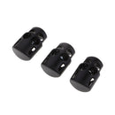 50 Pieces Black Plastic Toggle Spring Clasp Stop Double Holes String Cord Locks 19x12mm