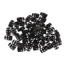 50 Pieces Black Plastic Toggle Spring Clasp Stop Double Holes String Cord Locks 19x12mm