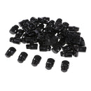 50 Pieces Black Plastic Toggle Spring Clasp Stop Double Holes String Cord Locks 19x12mm