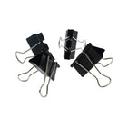12Pcs Black Metal Binder Clips File Paper Clip Stationary School Supplies