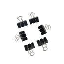 12Pcs Black Metal Binder Clips File Paper Clip Stationary School Supplies