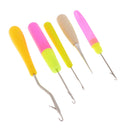 5 Pieces Wood/Plastic Crochet Latch Hooks Lock Needles Awl for Hair/Micro Braid