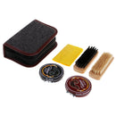 6 Pieces Shoes Polish Kit Shoe Shine Care Kit Black Brown Polish Cleaning Brushes Cloth Set with Compact Case