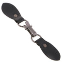 1 Set Black Leather Toggle Buttons Silver Metal Hook Duffle Coat Fastener