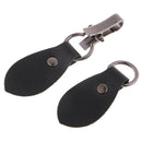 1 Set Black Leather Toggle Buttons Silver Metal Hook Duffle Coat Fastener