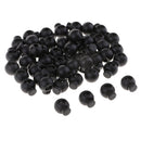 50Pcs Single Hole Spring Plastic Round Toggle Stopper Cord Locks End 15mm